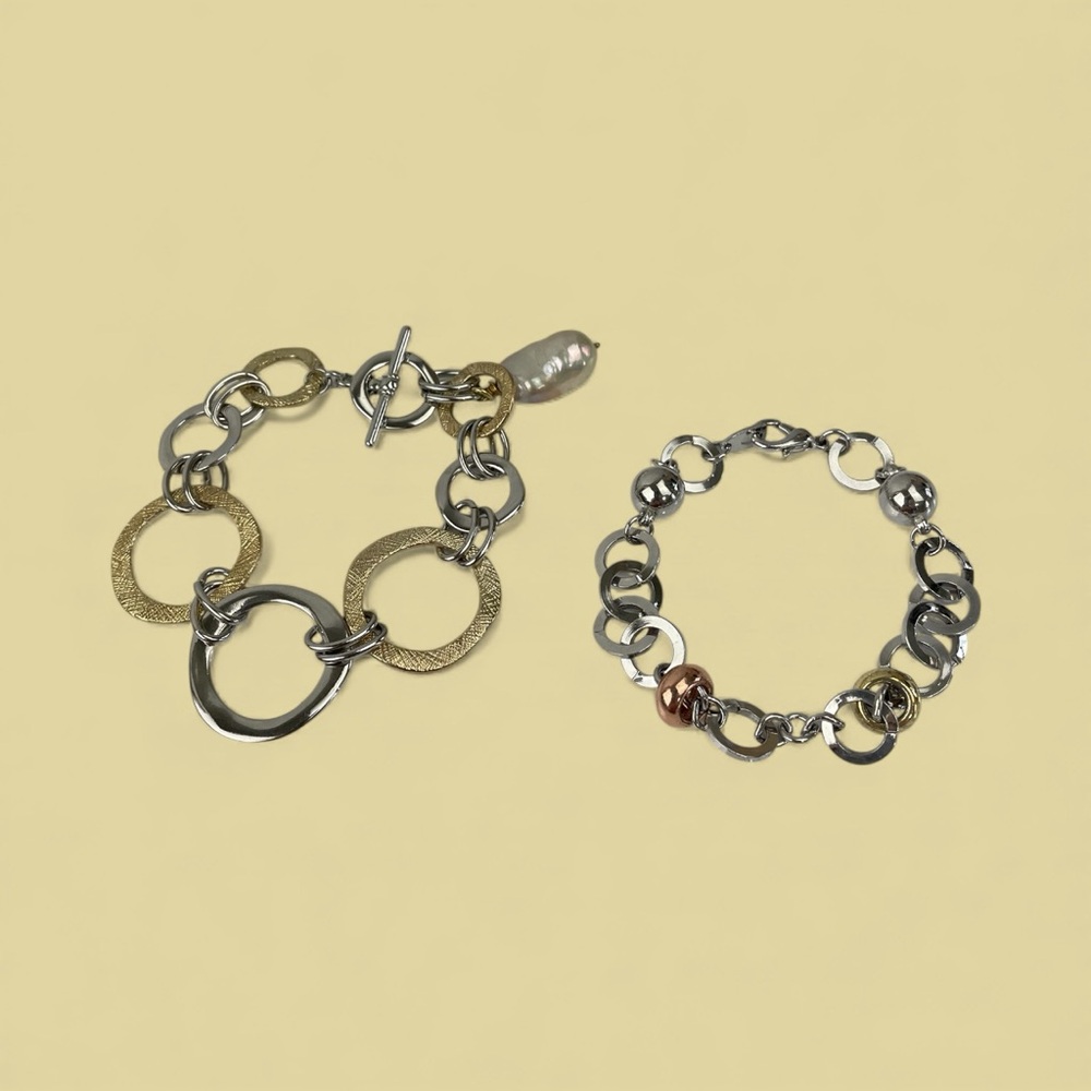 Elegant Silver and Gold Bracelet SET
